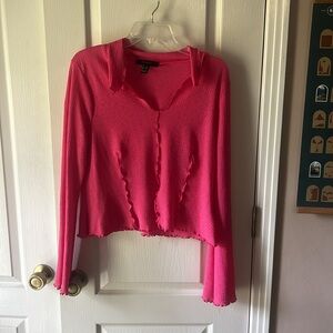 Forever 21 Fuchsia Textured Blouse